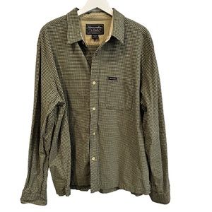 Abercrombie Fitch vintage 90s grunge Green plaid Button up cotton Shirt X Large